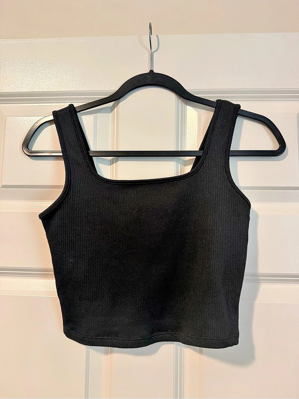 Black Ribbed Tank Top